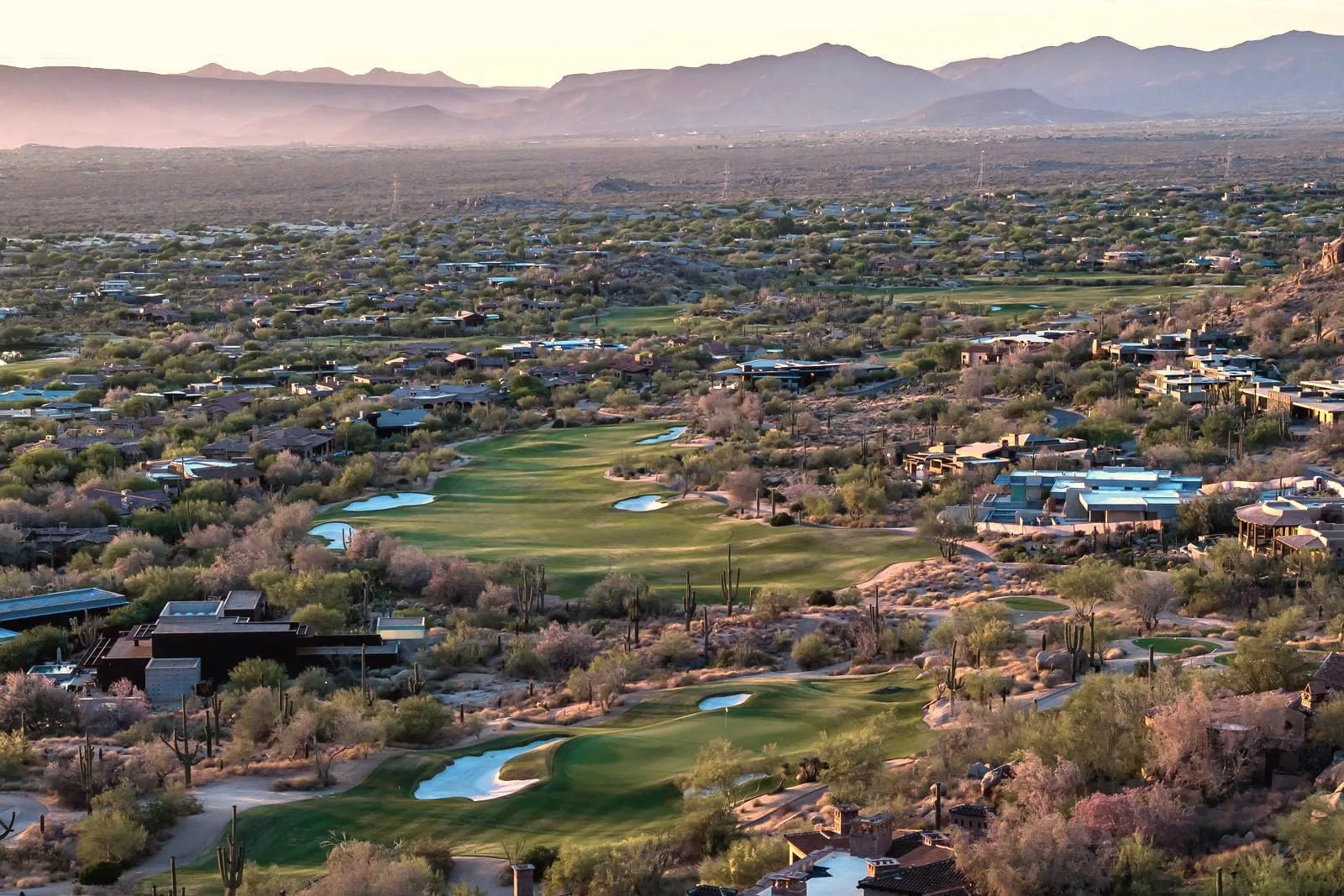 Estancia at dusk, the McDowells behind
